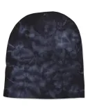 Dyenomite 870VR Tie-Dyed 12 Inch Knit Beanie Black Crystal