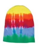 Dyenomite 870VR Tie-Dyed 12 Inch Knit Beanie Teardrop Stripe