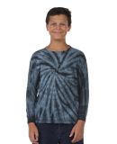 Dyenomite 24BCY Youth Cyclone Tie Dye Long Sleeve  in Black