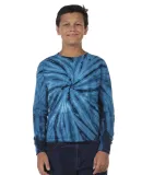 Dyenomite 24BCY Youth Cyclone Tie Dye Long Sleeve  in Navy