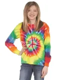 Dyenomite 24BMS Youth Spiral Tie Dye Long Sleeve in Michelangelo spiral