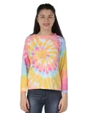 Dyenomite 24BMS Youth Spiral Tie Dye Long Sleeve in Aerial spiral