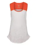 Blue 84 JBRTT Juniors' Burnout Raglan Tank Top White/ Orange