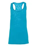 Blue 84 JBTT Juniors' Burnout Tank Top with a Pock Turquoise