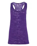 Blue 84 JBTT Juniors' Burnout Tank Top with a Pock Purple