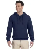 Jerzees 994MR NuBlend Quarter-Zip Hooded Sweatshir in J. navy