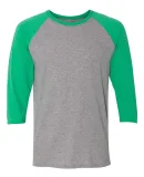 Jerzees 601RR Dri-Power Active Triblend Baseball R Oxford/ Irish Green Heather