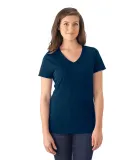 Jerzees 601WVR Women's Tri-Blend V-Neck Short Slee Indigo Heather