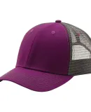Ouray 50004/Contrast Stitch Mesh Trucker Hat Velvet/Dark Grey