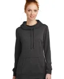 DM493 District Made Ladies Lightweight Fleece Hood Hthrd Black