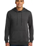 DM391 District Made Mens Lightweight Fleece Hoodie Hthrd Black