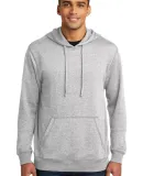 DM391 District Made Mens Lightweight Fleece Hoodie Hthrd Grey