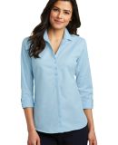 242 LW643 Port Authority Ladies 3/4-Sleeve Micro T in Herit blue/roy