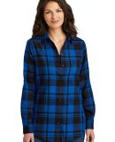 242 LW668 Port Authority Ladies Plaid Flannel Tuni in Royal/black