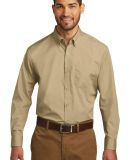 Port Authority W100  Long Sleeve Carefree Poplin S in Wheat