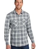 242 W668 Port Authority Plaid Flannel Shirt in G/cropnpld