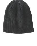 242 C935 Port Authority Rib Knit Slouch Beanie in Black/iron gry