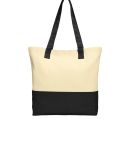 242 BG414 Port Authority Colorblock Cotton Tote in Nat/black