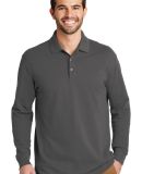 242 K8000LS Port Authority EZCotton Long Sleeve Po in Sterling grey