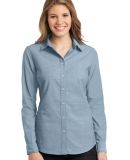 242 L653 CLOSEOUT Port Authority Ladies Chambray S in Chambray blue