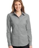 242 L653 CLOSEOUT Port Authority Ladies Chambray S in Charcoal grey