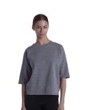 Ladies' Open Cross Back Drop Shoulder Sweatshirt in Tri silver
