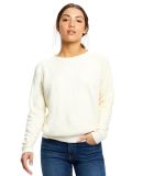 Ladies' Raglan Pullover Long Sleeve Crewneck Sweat in Tri cream