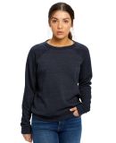 Ladies' Raglan Pullover Long Sleeve Crewneck Sweat in Tri navy