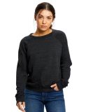 Ladies' Raglan Pullover Long Sleeve Crewneck Sweat in Tri charcoal