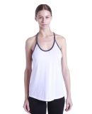 Ladies' Burnout Y-Back Ringer Tank in Tri wht/ tri nvy