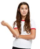 Youth Classic Ringer T-Shirt in White/ red