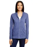 49 6759L Triblend Women's Hooded Full-Zip T-Shirt in Heather blue