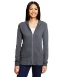 49 6759L Triblend Women's Hooded Full-Zip T-Shirt in Hthr drk grey