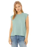 Bella Canvas 8804 Women's Flowy Muscle Tank with R DUSTY BLUE