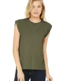 Bella Canvas 8804 Women's Flowy Muscle Tank with R HEATHER OLIVE