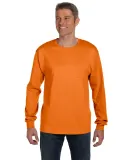 HANES 5596 Tagless Long Sleeve T-Shirt with a Pock Orange