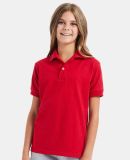 52 054Y Youth Ecosmart Jersey Polo Sport Shirt in Deep red