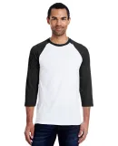 42BA X-Temp Three-Quarter Sleeve Baseball T-Shirt White/ Black