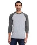 42BA X-Temp Three-Quarter Sleeve Baseball T-Shirt Light Steel/ Charcoal