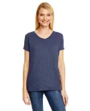 Hanes 42VT Women's V-Neck Triblend Tee with Fresh  Navy Triblend