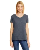 Hanes 42VT Women's V-Neck Triblend Tee with Fresh  Slate Triblend