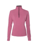 197 8433 Omega Stretch Terry Women's Quarter-Zip P in Fuchsia triblend