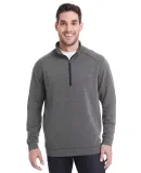 197 8434 Omega Stretch Terry Quarter-Zip Pullover in Charcoal triblend