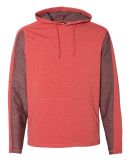 197 8435 Omega Stretch Terry Hooded Pullover Red Triblend