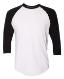 BB453W 50/50 Three-Quarter Sleeve Raglan T-shirt WHITE/ BLACK