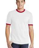 2410W Fine Jersey Ringer T-Shirt in White/ red