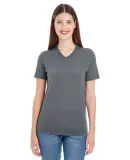 2356W Ladies' Fine Jersey Short Sleeve Classic V-N ASPHALT