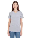 2356W Ladies' Fine Jersey Short Sleeve Classic V-N HEATHER GREY