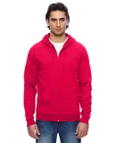 American Apparel 5497W Unisex California Fleece Zi RED