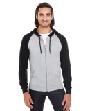 American Apparel 5497W Unisex California Fleece Zi HTHR GREY/ BLACK